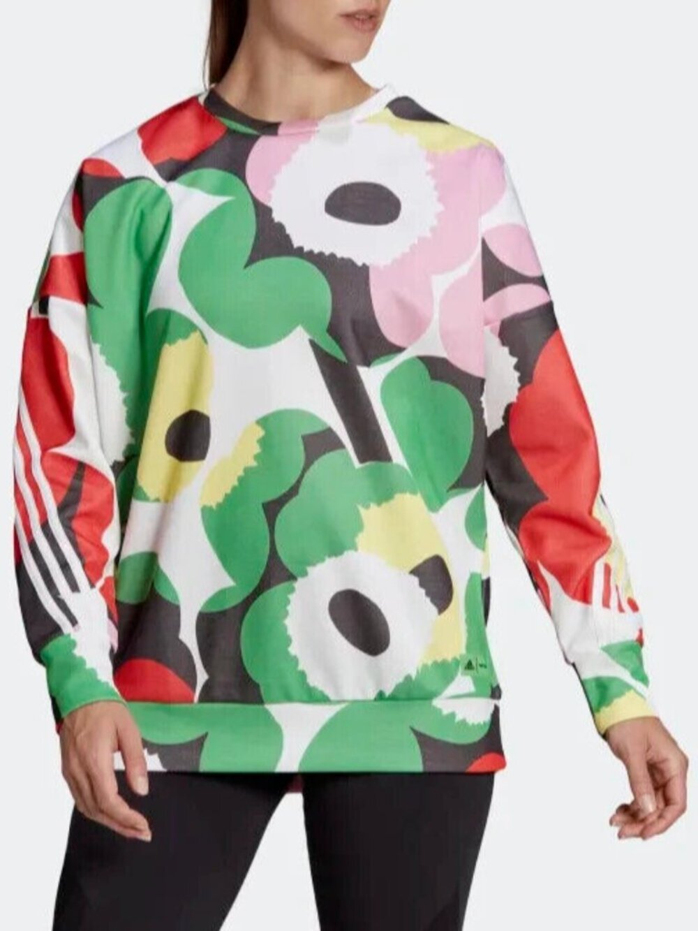 Adidas x MARIMEKKO Limited Edition Floral Poppy Print Colourful Sweatshirt, L